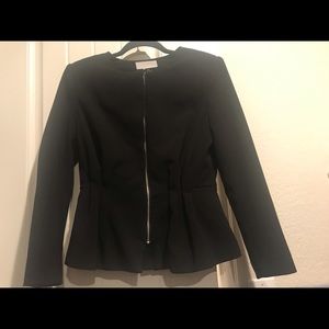 Black Peplum Fitted Blazer